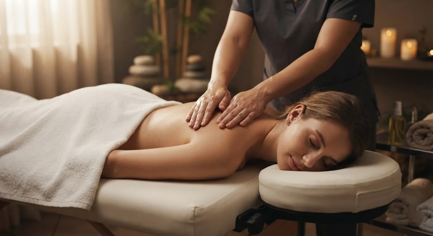 Massage suédois : personne détendue sur une table de soin